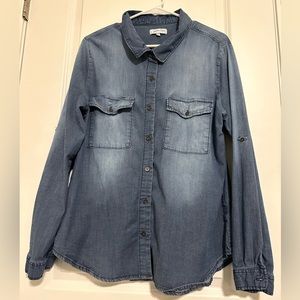 Grace & Lace Denim Long Sleeve Button Down